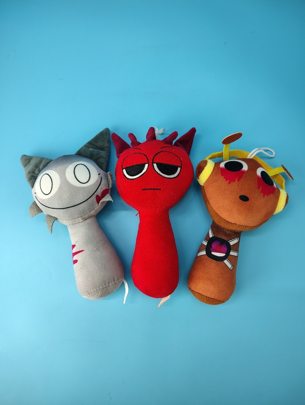 Incredibox Sprunki Plush Toys Wenda Raddy Oren Lot Gore Gray Red Brn / Orange 9"
